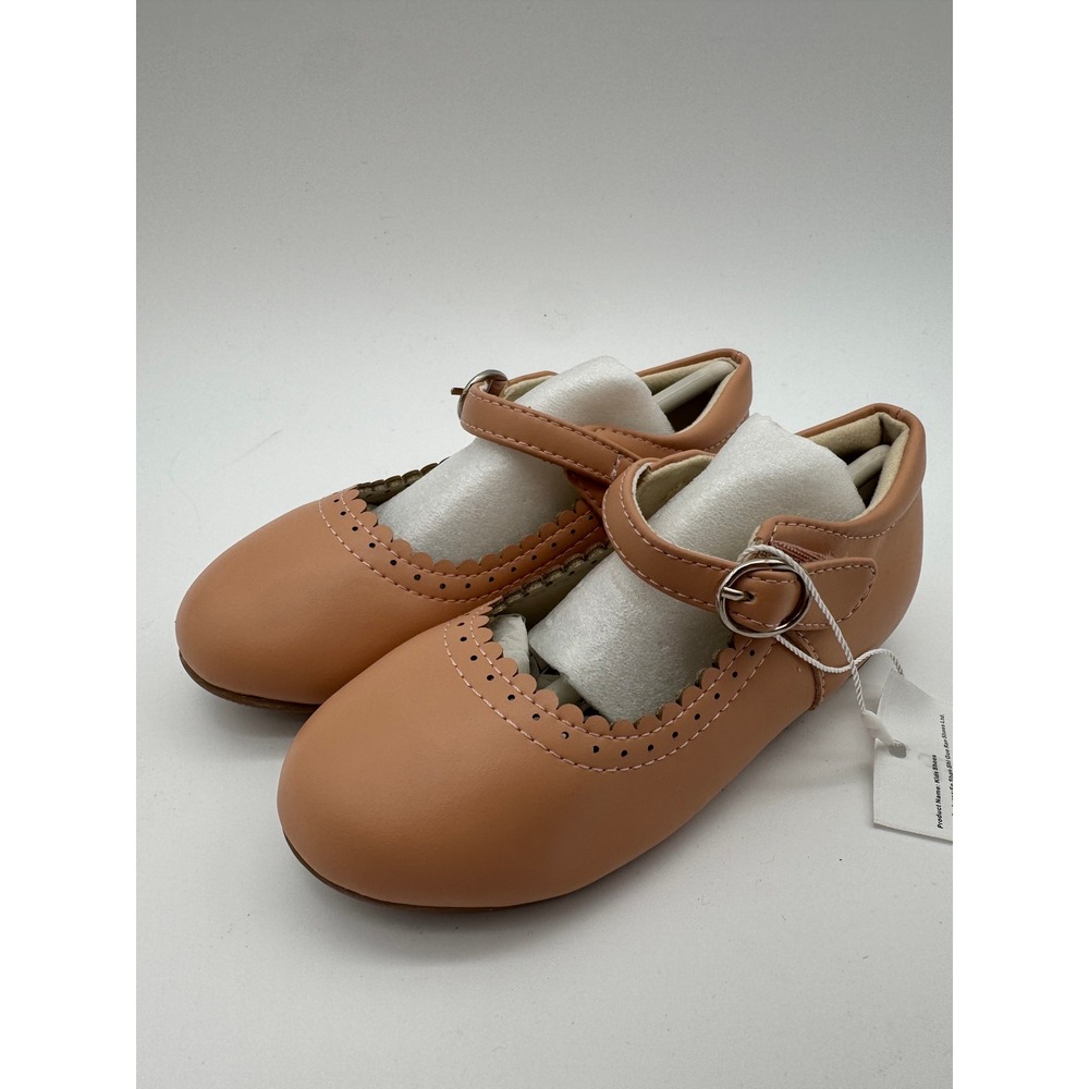 Toddler Girls Mary Jane Shoes Tan Strap Dress Shoes Size 10M 17CM